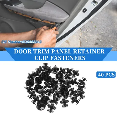 Image de 40 Clips De Fixation De Panneau De Porte pour Audi Tt Quattro 2008-2015, En Nylon Durable Noir Et Blanc, Outil Polyvalent Pour Enlever Les Garnitures De Carrosserie De Voiture.