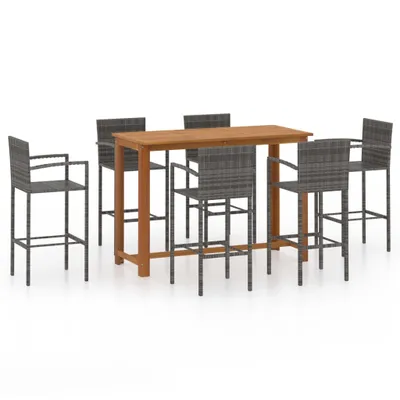 Produktbild von vidaXL 7-tlg. Gartenbar-Set Grau