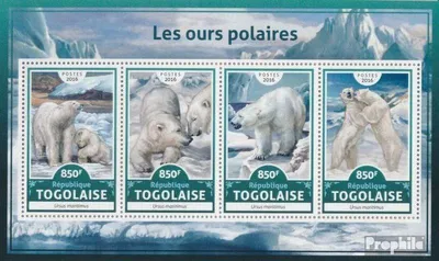 Produktbild von Briefmarken Togo 2016 Mi 7859-7862 Kleinbogen (kompl. Ausgabe) postfrisch Eisbären