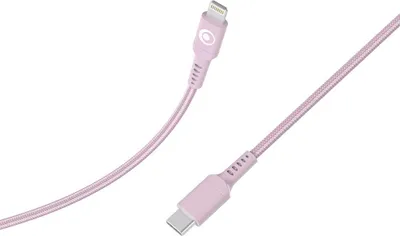 Image de Câble Tissé USB C / Lightning 3A 1.2m PD 60W Rose Bigben