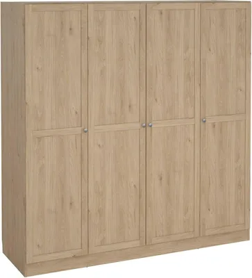 Produktbild von Großer Kleiderschrank Presidenti, Schlafzimmermöbel, Schrank, Garderobe, 196x62 h200 cm, Eiche