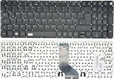 A top view of a laptop keyboard and its disassembled underside.