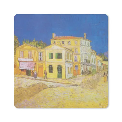 Produktbild von MuchoWow® Mauspad Mousepad Das gelbe Haus - Vincent van Gogh 20x20 cm - Mousepads - Maus Mat - Pad - Mausunterlage - Desk Mat - Bureauartikeln
