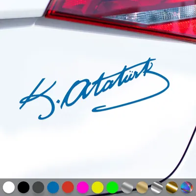 Produktbild von PantherPixel Atatürk Aufkleber Mustafa Kemal Türkei Imza Sticker Auto Geschenkidee Farbe Blau