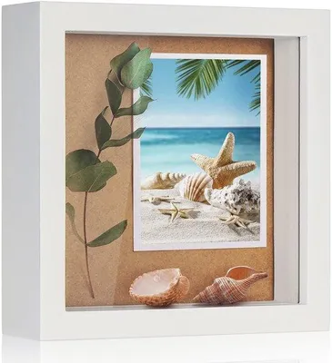 Immagine prodotto di Piccola cornice in legno bianco per foto - 5 x 5 cm - Pezzo unico