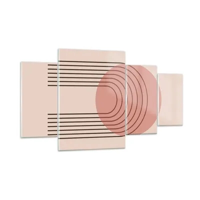 Produktbild von Bilder auf glas - 4 Teile - Abstraktion Minimalismus Kreide - 160x90cm - Glasbilder - Wandbilder - Bilder - Wanddekoration aus Glas - Glas Bilder - Wandbild auf Glas - GDL160x90-4446
