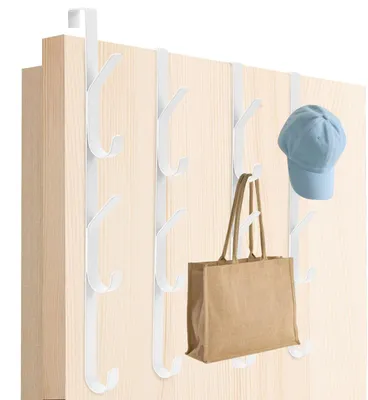 Image de Porte-manteau à suspendre, lot de 4 supports avec 5 crochets pour vêtements et accessoires