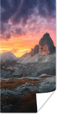Produktbild von MuchoWow® Poster Felsen - Berg - Sonnenuntergang - Landschaft 20x40 cm - Plakat - Foto