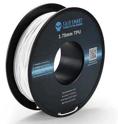 Produktbild von SainSmart TPU 3D-Drucker Filament, 1,75 mm, 0,8 kg, Weiß