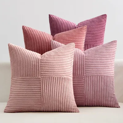 Produktbild von Set aus 4 Corduroy Kissenbezügen, Dekorative Kissenhüllen für Sofa und Bett