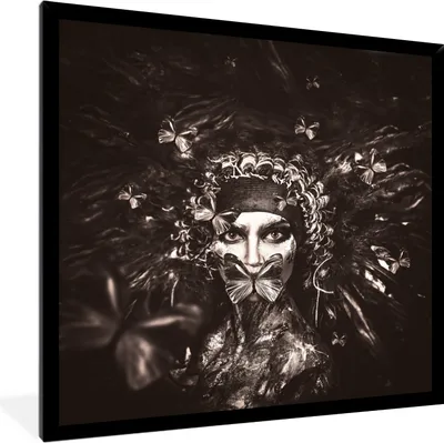 Produktbild von MuchoWow® Gerahmtes Poster Frau - Farbe - Luxus 40x40 cm - Poster mit Schwarzem Bilderrahmen Wandposter Rahmen Foto Bilder - Mit Rahmen - Wanddekoration Schlafzimmer