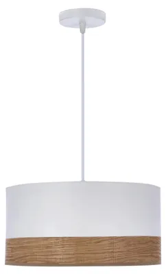 Immagine prodotto di Lampada a sospensione in stile scandinavo BIANCO - 1xE27, 40W, bianco / marrone
