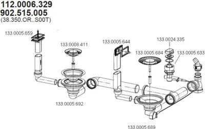 Produktbild von FRANKE Ab- Überlaufgarnitur 3 1/2 Zoll für FRANKE Spüle Active Kitchen 654 / AKX 654 mit Integralablauf
