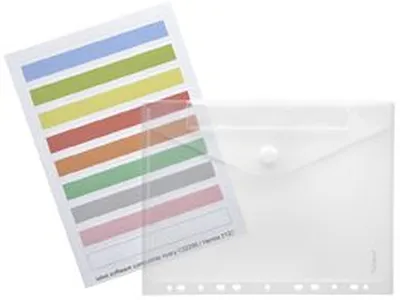Produktbild von Dokumentenmappe A4 quer PP mit Index /Lochung Klettverschluss transparent Packung mit 10 Stück