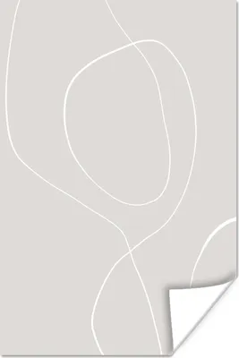 Produktbild von MuchoWow® Poster Linienkunst - Abstrakt - Pastell 80x120 cm - Papierdruck