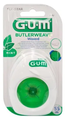 Image de Sunstar GUM Butlerweave, fil plat ciré avec menthe 1855, 54.8m