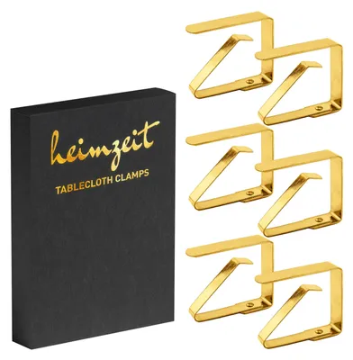 Produktbild von 6x Tischdeckenklammern  6,5 cm Gold Edelstahl Tischtuchklammern Tischklammern