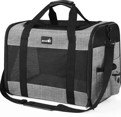 Obrázek produktu pro Přepravní box pro kočky prodyšná taška pro psy 6 kg šedá 44 x 33 x 32,5 CM