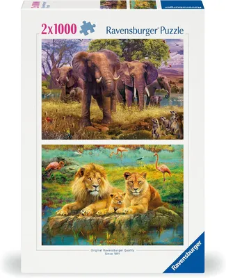 Obrázek produktu pro Ravensburger, Africká zvířata, puzzle 2× 1000 dílků