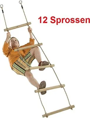 Produktbild von Premium Strickleiter 12 Holzsprossen, Länge: 440 cm
