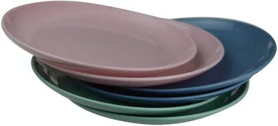 Produktbild von Kleine Plastik-Teller, 6er Set, 19,5cm, BPA-frei, Mehrfarbig