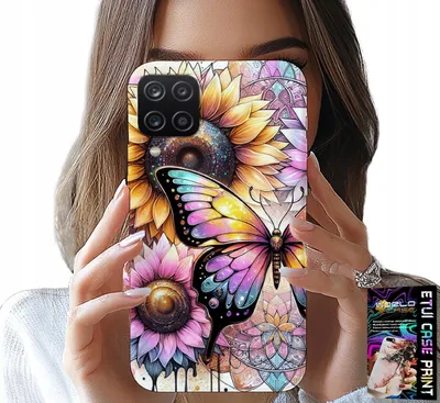 Produktbild von Etui Für Samsung A12 / M12 - Sonnenblume Mit Schmetterling, Etui + Folie
