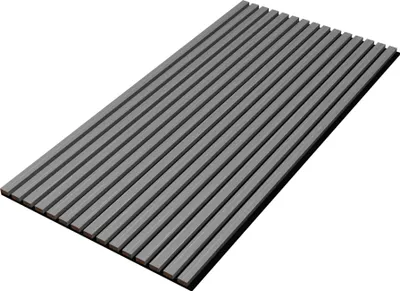 A panel of parallel slats, likely for acoustic treatment or decorative wall paneling.