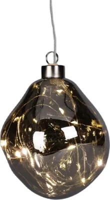 Obrázok produktu pre Sklenená vianočná figúrka "Kvapka" s LED diódou - 10 cm, strieborná