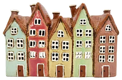 Immagine prodotto di Candeliere per tealight, modello "Haus", colore marrone, in Vetroceramica, marca Clayre & Eef