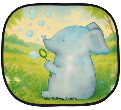 Produktbild von Mr. & Mrs. Panda Sonnenschutz Auto Elefant Seifenblasen Design - Weiß - Geschenk, fenster, blendschutz, für, Liebesspruch, Sonnenblende, Elefanten, Lustige Sprüche, Liebe