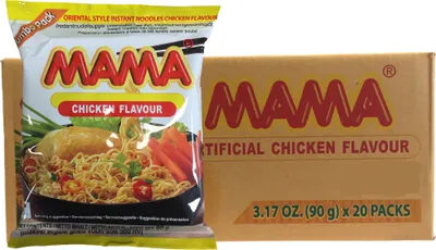 Produktbild von MAMA Instant Nudel Suppe orientalischer Art, Huhn Geschmack (20x90g Beutel)
