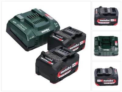 Produktbild von Metabo Basis Set 2x Li-Power Akkupack 18 V 4,0 Ah CAS Li-Ion Akku ( 2x 625027000 ) + ASC 145 Schnell Ladegerät ( ‭627378000‬ )