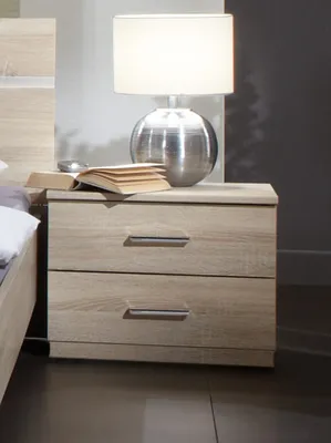 Produktbild von Nachtschrank >Anna< in EICHE SAEGERAU-NACHBILDUNG - 52x40x38cm (BxHxT)
