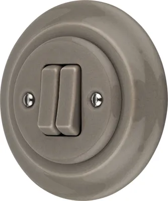 Immagine prodotto di Doppio interruttore retrò in porcellana da incasso I PR1 grigio beige