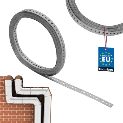 Produktbild von KOTARBAU® Lochband Metall Montagelochband 20x1mm L: 25m Montageband Profi Lochband aus verzinktem Stahl zur Befestigung von Kabeln Rohren und Leitungen