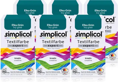 Produktbild von Simplicol Textilfarbe expert Efeu-Grün 150g - Farbe zum Färben (6er Pack)