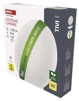 LED přisazené svítidlo TIVI, B CLASS, kruhové bílé 8,6W, IP44, teplá bílá