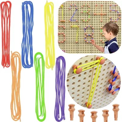 Zdjęcie produktu dla MASTERKIDZ Zestaw Kołeczki i Sznurki - Do Tablicy Naukowo-Kreatywnej STEM