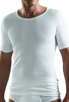 Produktbild von AMMANN 1/2 Arm Shirt Unterhemd Jacke Doppelripp – Größe 6 weiß