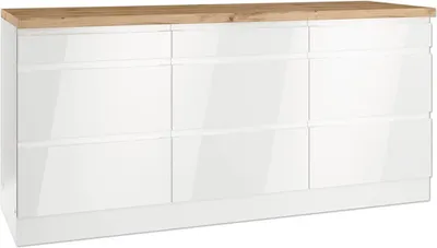 Produktbild von Held Möbel Auszugunterschrank Kiel BxTxH 180 x 60 x 86 cm weiß hochglanz zerlegt 466.1.6341