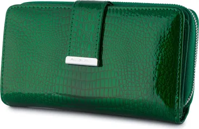 Immagine prodotto di Elegante portafoglio da donna in pelle verde con protezione RFID