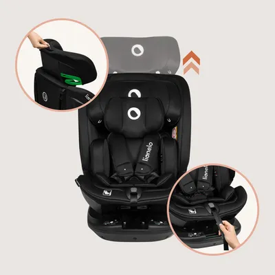 Produktbild von Lionelo Bastiaan RWF i-Size Kindersitz 0-36 kg ISOFIX 360° Autositze Kinderautositze - Schwarz