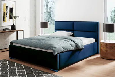 Produktbild von Furmeb24 - LARTE 200 x 200 cm - Polsterbett aus Holzrahmen , Doppelbett mit h¶her Kopsttze - Inclusive Matraze - (Velutto 25)