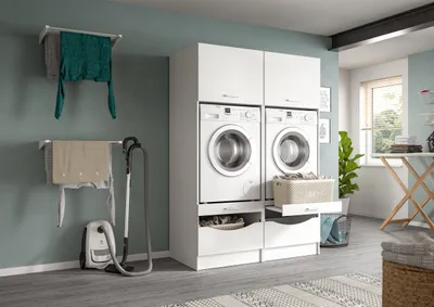 Produktbild von Waschmaschinenschrank Set Free 4 | weiß | 2-teilig