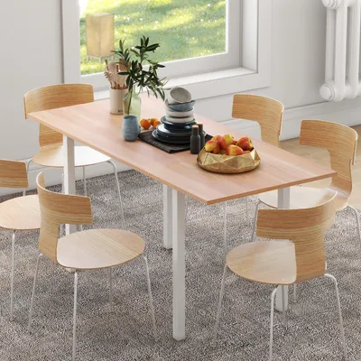 Image de Table de salle à manger - Table de cuisine - Table extensible - Table de salle à manger pliante - Table à manger - Pour 4 à 6 personnes