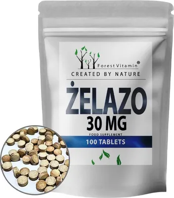 Produktbild von Eisentabletten 30mg - Eisen 100 Tabletten - für Frauen & Männer - Forest Vitamin