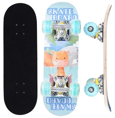 Produktbild von Komplettes Skateboard 17x5 Zoll für Kinder, 7 Lagen Ahorn-Deck, konkav, DG02