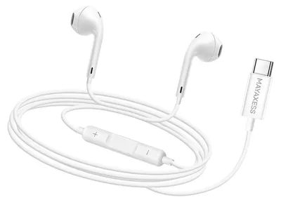 Obrázok produktu pre Mayaxess, slúchadlá do uší s USB-C a mikrofónom pre Galaxy A54, biele
