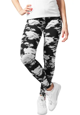 Produktbild von Urban Classics Leggings Damen Ladies Flower Leggings schwarz XS