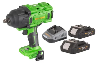 Immagine prodotto di Avvitatore a impatto a batteria Procraft PWA80bb 20 V 1600 Nm 1/2" Brushless + 2 batterie 2,0 Ah + caricabatterie
